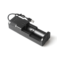 Chargeur de batterie USB intelligent à fente unique pour batteries rechargeables 18650, 26650, 14500 avec fonction d'arrêt automatique et utilisation pour appareil photo