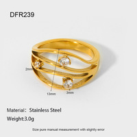 MIRADIA New Arrival Glänzender Zirkon-Fingerring Wasserdichter 18 Karat vergoldeter Edelstahl ring für Damen schmuck