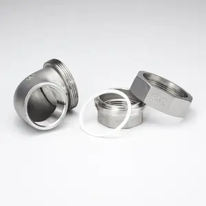 Union Pipe Fitting Conical Seat SS Stainless Steel Union Elbow