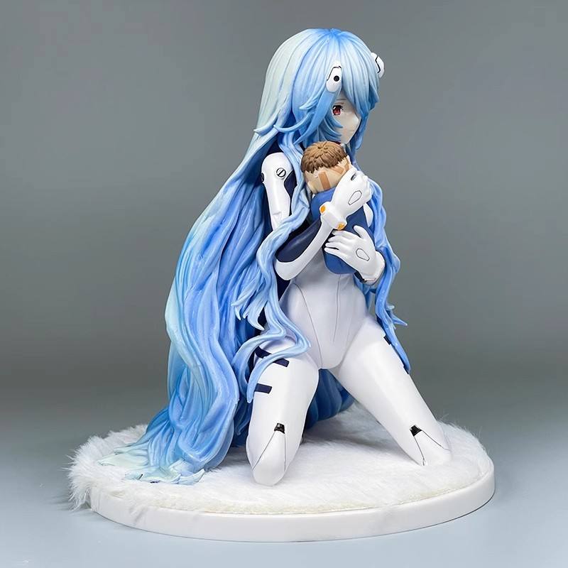 XR PVC Theatrical Version Long-Haired Kneeling Rei Ayanami Anime Figure ...