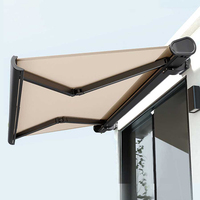 Auvent rétractable motorisé de qualité supérieure, entièrement en cassette, avec télécommande, en polyester, pour villa, balcon, extérieur, jardin, protection contre la pluie