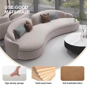 เฟอร์นิเจอร์ห้องนั่งเล่น โซฟาเท็ดดี้ โมเดิร์น โซฟาทรงกลม โซฟาบีน โซฟาผ้าบุคล้ายขนแกะสีขาว โซฟาปรับเอนได้ โครงไม้จริง - Product Image 3