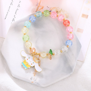Bracelets élastiques en perles de cristal, bijoux arc-en-ciel extensibles, bracelets à la mode pour filles et adolescentes - Product Image 6