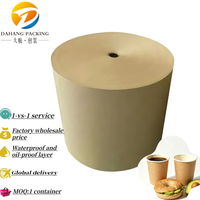 Rouleau de papier kraft jetable en gros, rouleau de papier simple paroi enduit de PE de qualité alimentaire pour gobelets, fournisseur d'usine
