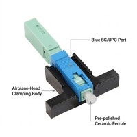 Connecteur rapide en fibre optique SC/UPC en forme de T avec ferrule pré-polie, jumper anti-traction pour réseau