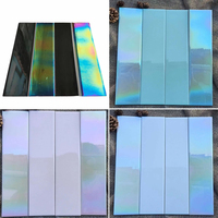 Tuiles en céramique bleues à rayures craquelées en gros, 300x300, mosaïque émaillée pour piscine, tuiles en porcelaine