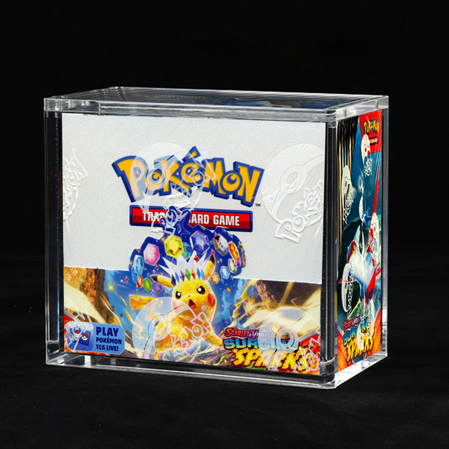 UV Protection Acrylic Booster Display Case Pokemoned TCG Scarlet & Violet 36 Packs Booster Box Acrylic Case with Magnetic Lid