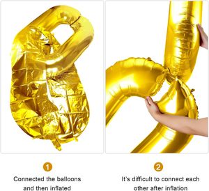 Hot Sale DIY Party Decoration Single Glossy Gold Silver Chain Link Number 0 Foil <b>Balloons</b> for Birthday Wedding Party - Product Image 2