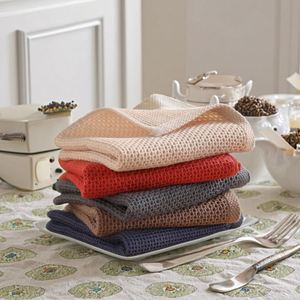 Chiffon de nettoyage de cuisine en coton 100% de haute qualité, doux, absorbant, tissé en nid d'abeille, type gaufré - Product Image 2