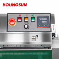 Machine de scellage de sacs en plastique à bande continue semi-automatique professionnelle YOUNGSUN FR-1600ss avec impression de code et date d'expiration
