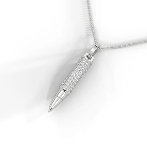 Industrial Precision Religious Zircon Solitaire Pendant <b>Crafted</b> in .925 Sterling Silver with Luxurious 18K White Gold Finish - Product Image 6