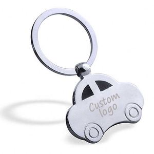 Porte-clés en métal en forme de voiture avec logo gravé au laser personnalisé, cadeau promotionnel, porte-clés publicitaire - Product Image 1