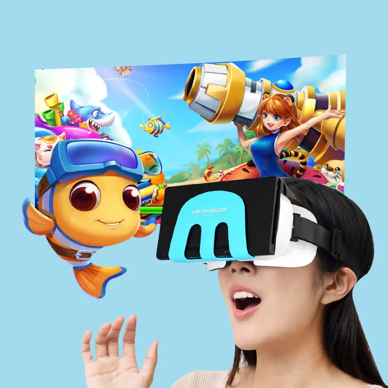 VR SHINECON 3D oyun VR kulaklık Nintendo anahtarı için çocuk en iyi hediye FOV 108 40mm Lens VR gözlük