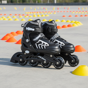 גלגיליות רולר מקצועיות מתכווננות של Ruidongle לילדים, גלגיליות יוניסקס עם עיצוב גלגלים זוהרים - Product Image 3