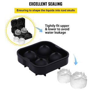 Moule à glace en silicone à <span class=keywords><strong>4</strong></span> cavités en forme de rose pour cocktails, <span class=keywords><strong>bourbon</strong></span>, moules en silicone - Product Image 4