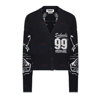 2025 à 2026 personnalisé OEM/ODM logo tricot Jacquard coton col en v bouton unique grande taille personnalisé Cardigan pull pour hommes