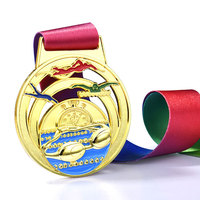 Médaillon de natation personnalisé par sublimation en métal émail 3d 1ère 2ème 3ème médaille de natation