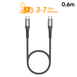Câble USB C tressé en nylon SUNGUY 0,6 m certifié CE, prêt à être expédié, charge rapide 60W, câble de données, câble USB personnalisé - Product Image 1