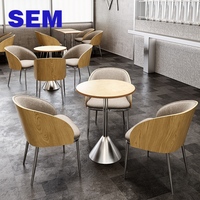 Ensemble table et chaises en contreplaqué marin pour salon de thé moderne et boissons froides, style coréen, pour café et restaurant de repas légers