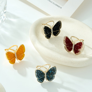 My Muyu <b>Red</b> Crystal Butterfly <b>Scarf</b> Buckle Wing Shape Fashion Trend Insect Design K00084 - Product Image 4