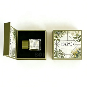 Custom Eco-Friendly 30ml Mini Travel Size <strong>Perfume</strong> Magnetic Rigid Box With Green Leaf Design Fragrance Gift Packaging For Her/Him - Product Image 5