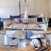 Machine de découpe de dalles de marbre industrielle CNC à cinq axes 5+1 axes, type scie à pont, pour la Turquie