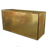 Comptoir de bar en acier inoxydable doré de luxe pour les fêtes et les événements, hall d'hôtel, bar mobile pour boissons et nourriture