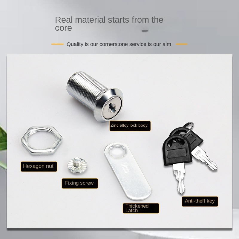 Cam Lock Zinc Alloy Chrome Cylinder Cabinet Drawer Lock Tubular Key 103-25 For Filing Cabinet Locker Meter Box · image 5