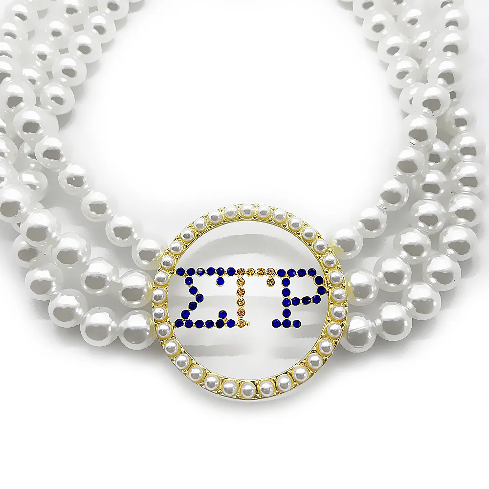 Collier de perles de couche plaqué or sigma gamma rho tour de cou styles 3 couches collier bijoux femmes cadeau
