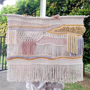 <span class=keywords><strong>Tapiz</strong></span> de Pared de Macramé Rústico Bohemio con Motivos de Hojas Otoñales para Espacios Acogedores de Estilo Rústico-Lujo de Medio Oriente - Product Image 5