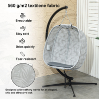 Fauteuil suspendu en forme d'œuf AJUNION pour l'extérieur, mobilier de balcon, fauteuil à bascule, siège large, fauteuil en forme d'œuf pliable avec support en acier