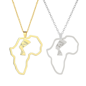 Delle Donne di modo Africano Mappa Della <span class=keywords><strong>Collana</strong></span> Reale 18k Placcato Oro Africa Mappa Gioielli In Acciaio Inox Custom Design Mappa Del Mondo Della <span class=keywords><strong>Collana</strong></span> - Product Image 3