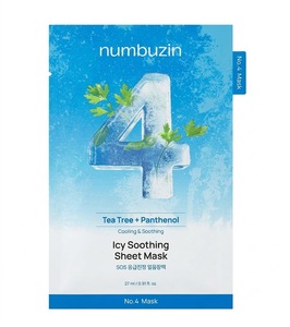 Masque en tissu apaisant et rafraîchissant Numbuzin No.4 Icy (5 unités) - Soins coréens pour la peau - Masques en tissu apaisants et rafraîchissants - Soin hydratant - Product Image 1