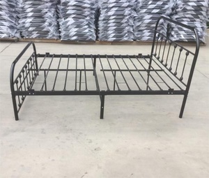 간단한 패션 금속 트윈 킹 싱글 침대 블랙 화이트 철 싱글 침대 금속 침대 프레임 - Product Image 2