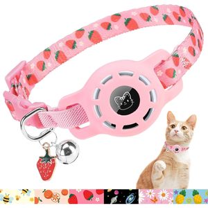 Collier pour chat BINGPET, motif fraise, nylon et silicone, avec clochettes, anti-perte, petite taille - Product Image 1