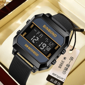 Reloj de Hombre Multifuncional BINBOND D081, Reloj Despertador, Cronógrafo, Puntero, Caja de Resina y Acero Inoxidable, Movimiento de Cuarzo - Product Image 5