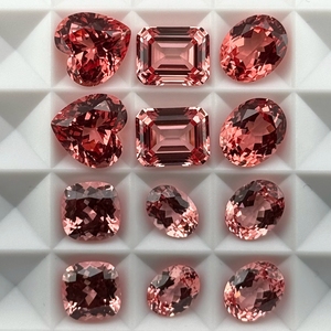 Pietra Preziosa Pappalacha Rosa Alba 5-12mm Taglio Cuore Cuscino Asscher Principessa Creato in Laboratorio - Product Image 3