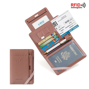 2026 New Diamond RFID Anti-Theft Passport Wallet - Multi-Functional Travel Document <b>Holder</b> with Air <b>Ticket</b> & ID Card Slots - Product Image 1