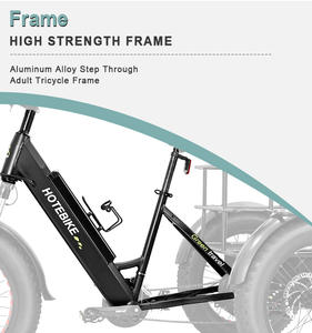 Tricycle électrique pour adultes 7 vitesses 20/24 pouces Ebike Cargo Trailer Fat Tire Electric Trike 3 Wheel Cruiser Electric Cargo Bike - Product Image 3