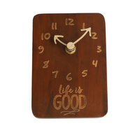 Cadeau de pendaison de crémaillère : Horloge en bois avec cadran personnalisé, design moderne, pour la maison, le bureau ou la table.