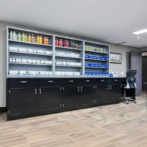 Làm việc băng ghế dự bị y tế màu đen Tủ bệnh viện đồ nội thất phòng thí nghiệm băng ghế cho các trường đại học nghiên cứu phòng thí nghiệm đồ nội thất - Product Image 1