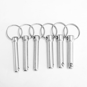Goupille à dégagement rapide 9,7 mm à extrémité sphérique en acier au carbone nickelé avec anneau pour usage général - Product Image 1