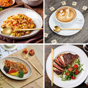 Coltello da ristorante in oro di lusso forchetta cucchiaio <span class=keywords><strong>posate</strong></span> in acciaio inossidabile Set 24 pezzi con confezione regalo doppia aperta - Product Image 5