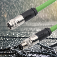 Adaptateur d'amortissement Tengyu M8, fiche surmoulée en cuivre flexible 100mm 110V IP67, câblage moto 3P blindé PVC PUR droit ou coudé
