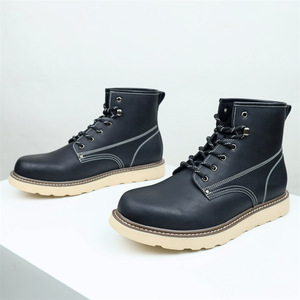 Men's Oversized <b>Boots</b> Men's <b>Work</b> <b>Boots</b> Men's Outdoor <b>Boots</b> British Style Genuine <b>Leather</b> American Style Fashionable - Product Image 3