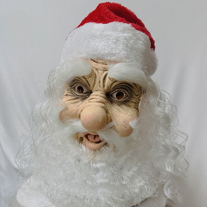 Neueste Weihnachts mann Hut Latex Maske Weihnachts kostüm Weißer Bart Weihnachten Kopf bedeckung Halloween Party Performance Prop Masken - Product Image 3