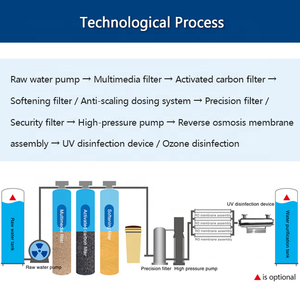 Équipement de traitement de l'eau à haut débit 500LPH 1000LPH, machine de traitement de l'eau par osmose inverse RO - Product Image 4
