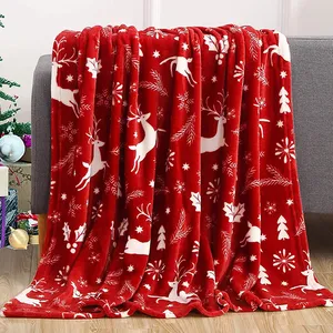 Cobertor De Lance De Natal, Flanela De Floco De Neve Gingerbread 2024 Xmas Fleece Blanket, Cobertor De Pelúcia Suave Quente De Inverno Para Sofá Sofá-cama