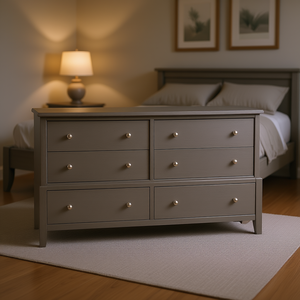 Cassettiera in Legno Grigio Stile Transizionale con 6 Cassetti e Guide a Sfera, Mobile Contenitore per Camera da Letto - Product Image 2