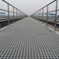 Plaques de grille en fibre de verre GRP FRP fiables et durables, résistantes à la corrosion, 38x38x25mm, pour plateformes d'escalier